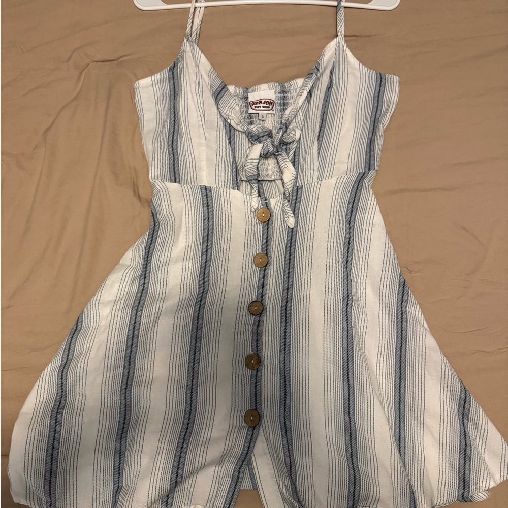 Ron Jon Blue and White Striped Mini Dress